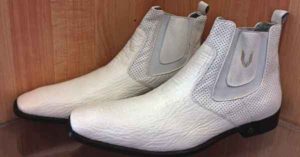 White half-boot sharkskin Men's shoe