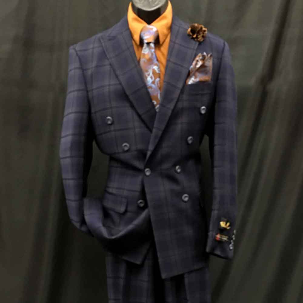 Blue-check-dbreasted-suit-copper-shirt_1000sq | Men In Style Orlando