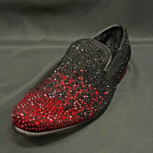 Men's dress shoe red and black jeweled