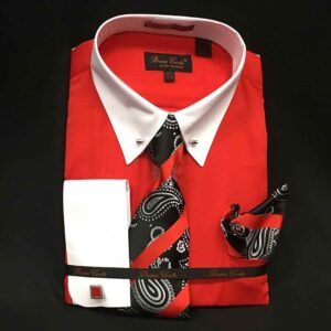 Men In Style Orlando Shirts - red and white dress shirt