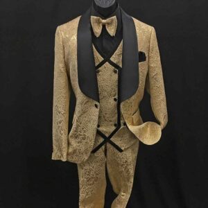 Men In Style Orlando Suit - Gold 3-pc suit