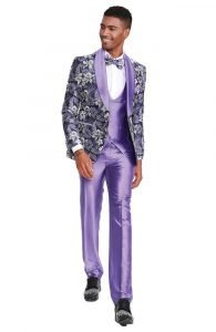 purple 3pc suit