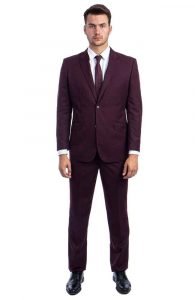 burgundy 2pc suit