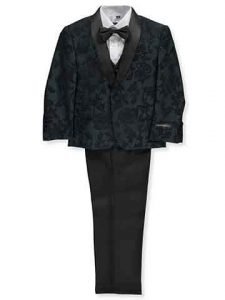 Boy's suit black pattern