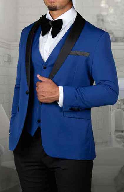 Imani Royal Blue Solid Tuxedo