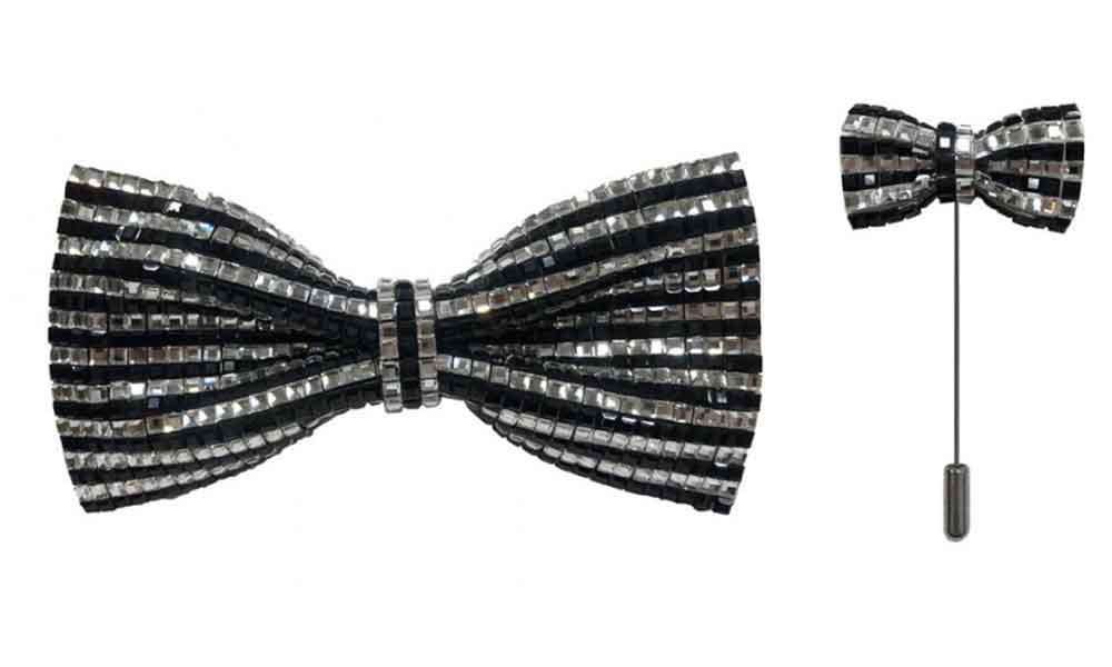 Bow Tie with lapel pin - Black