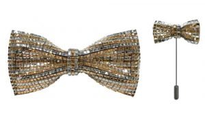 Bow Tie with lapel pin - Gold