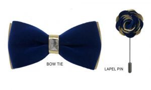 Velvet Bow Tie - Blue