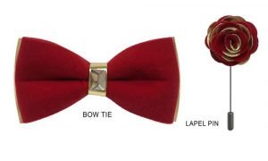 Velvet Bow Tie - Red