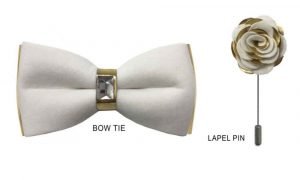 Velvet Bow Tie - White