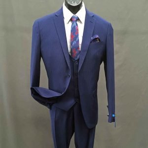 Men In Style Orlando 3-piece Suit - Blue Pinstripe