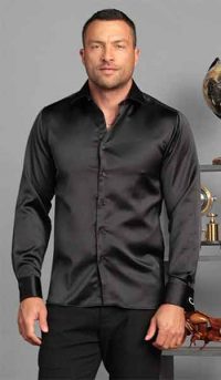 Satin Dress Shirt - Black