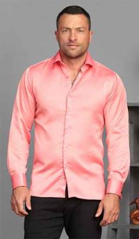 Satin Dress Shirt - Pink