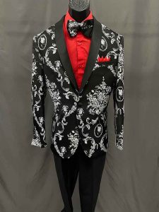 2-Piece Black & White pattern Suit