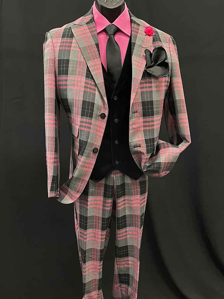 Pink & Black 3-Piece Suit