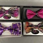 Bow ties - pink and purple
