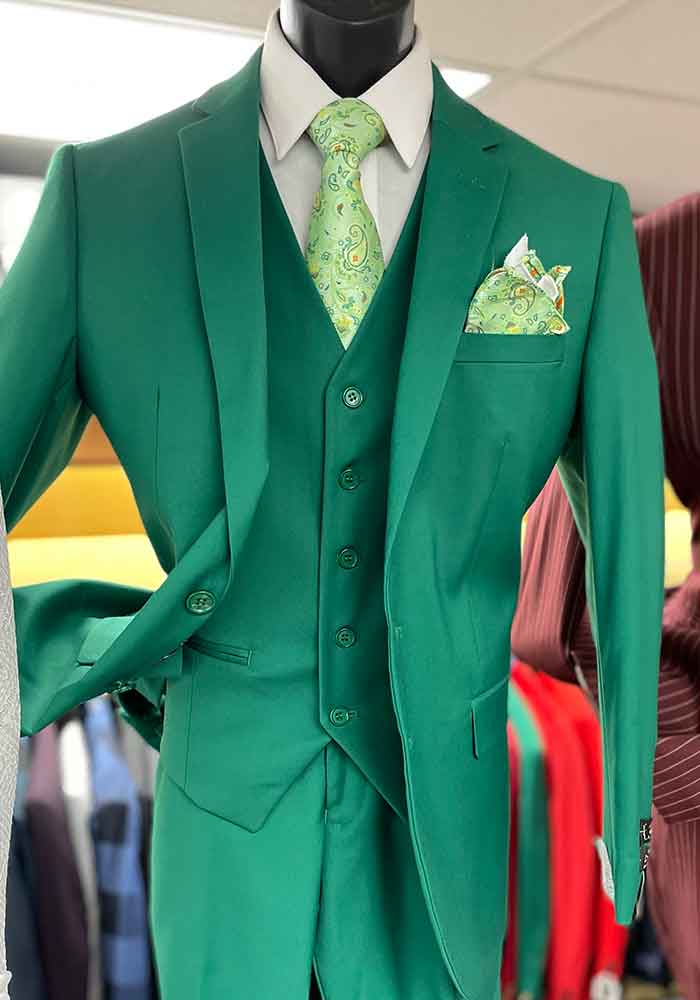 Men In Style Orlando Green 3-piece suit