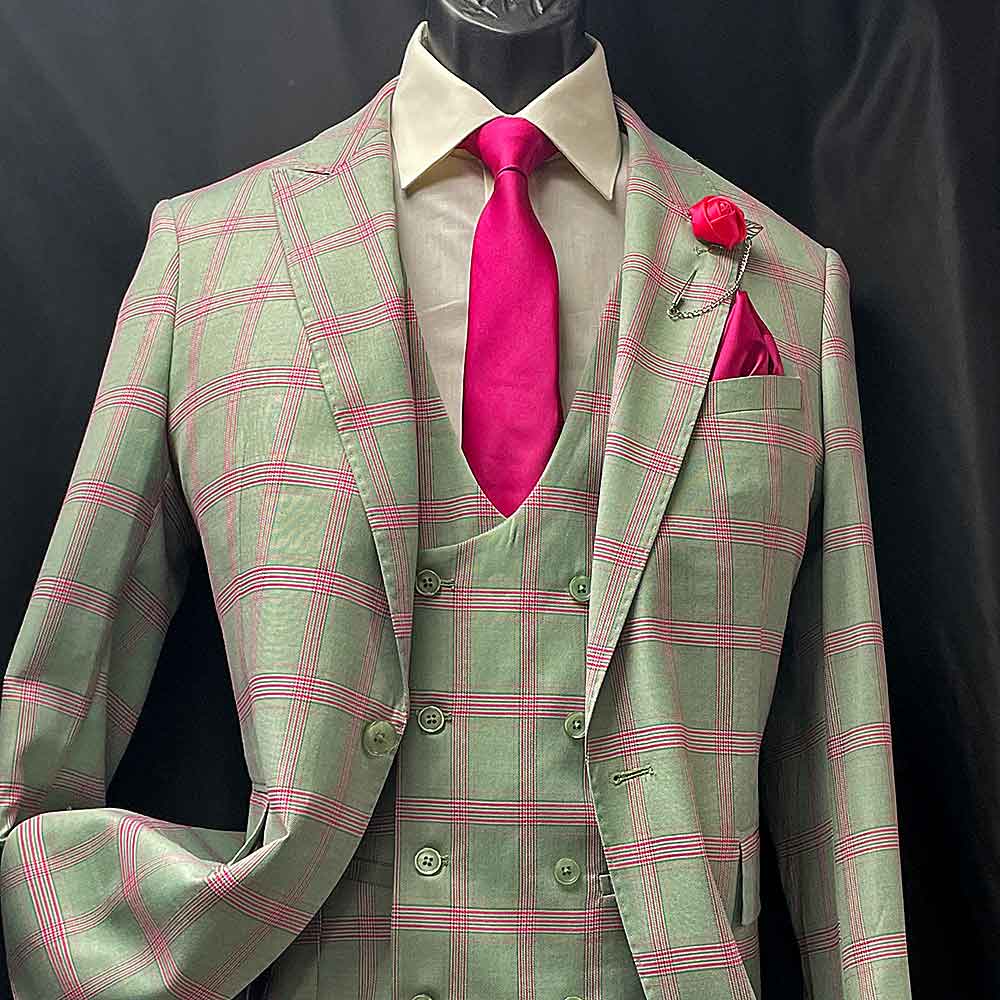 Green and Pink 3-pc. Suit - Men In Style Orlando