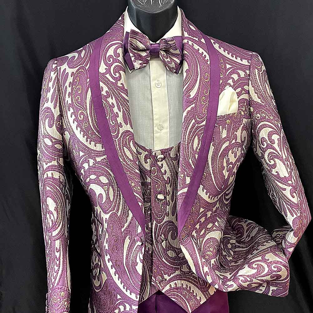 Purple Pattern 2-pc. Suit - Men In Style Orlando